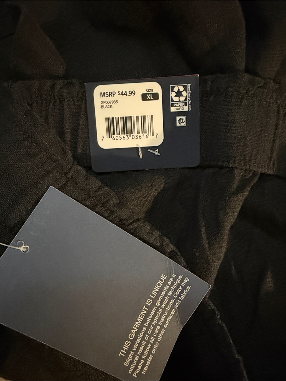 GAP Linen Blend Pull On Shorts with Pockets XL Black NWT - Picture 8 of 10